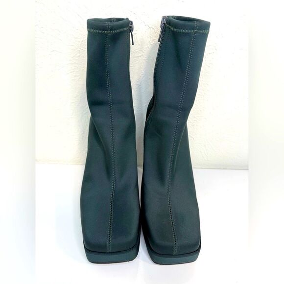 Jeffrey Campbell Arcadia Forest Green Neoprene Booties, Size 7 - Picture 3 of 8